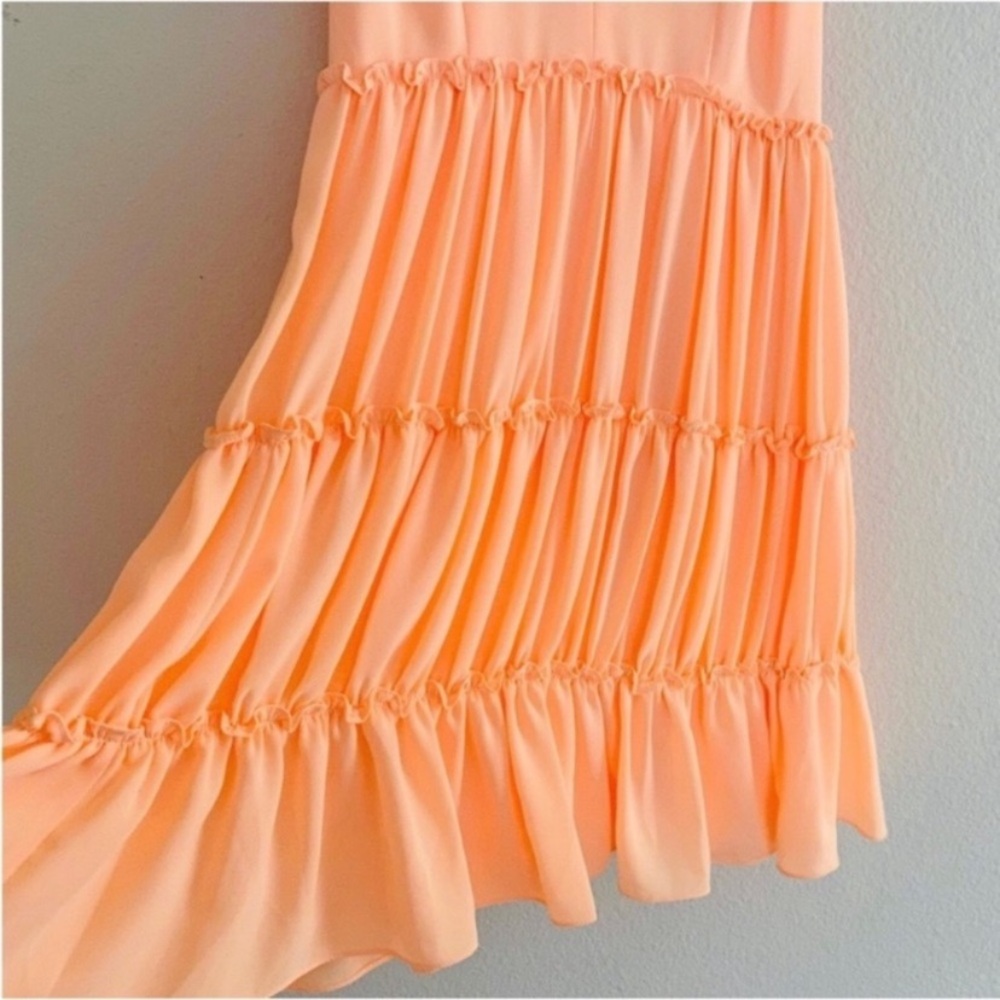Elizabeth and James Orange V Neckline Strappy Babydoll Dress SZ 4 - Picture 3 of 5